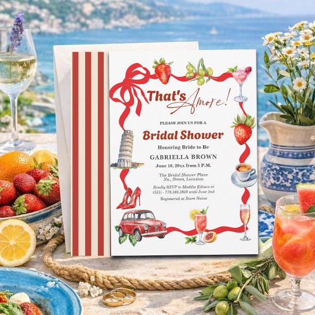 That's Amore Whimsical Italian Bridal Shower Invitation (Creator Uploaded)