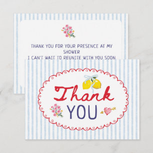 That's amore whimsical Italian bridal shower Thank You Card
