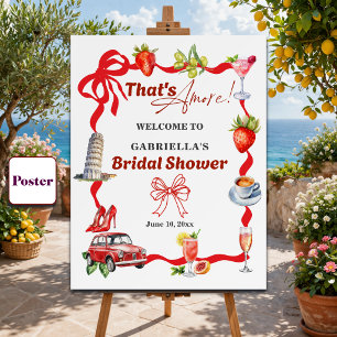 That's Amore Whimsical Italian Bridal Welcome Poster