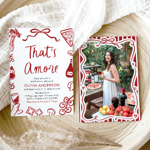 That's Amore Whimsical Italian Pizza Bridal Shower Invitation