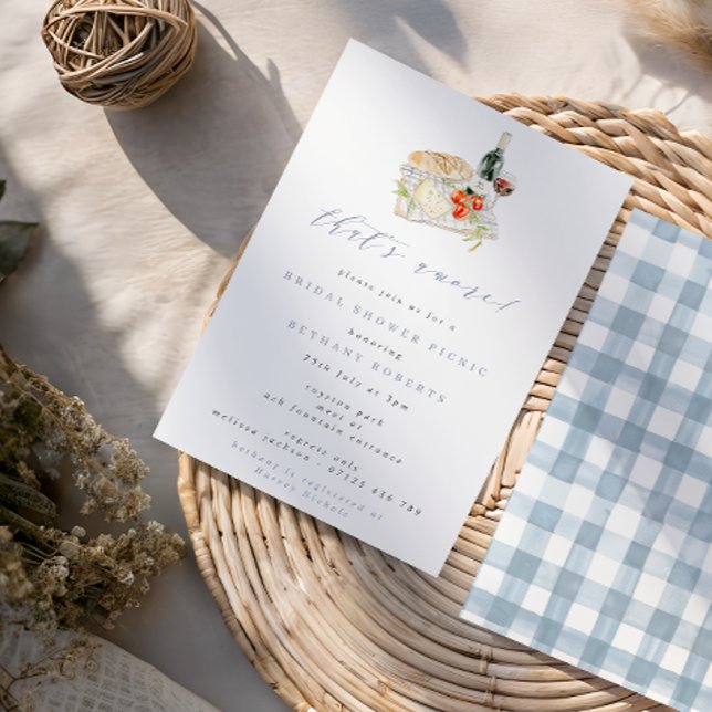 That's Amore Wine & Cheese Bridal Shower Picnic Invitation (Creator Uploaded)