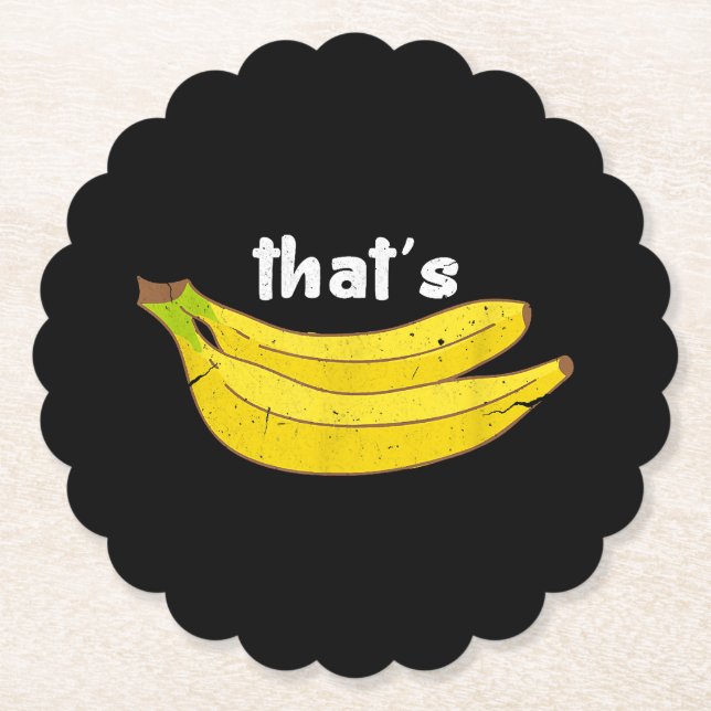 That's Bananas Funny Fruit Food Pun Foodie Monkey  Paper Coaster (Front)