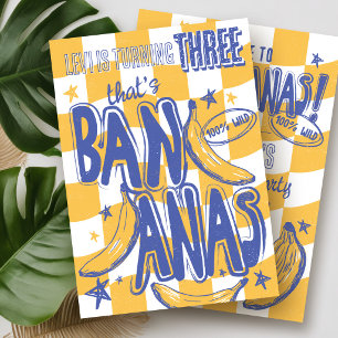 That's BANANAS Funny Monkey Wild Boy 3rd Birthday Invitation