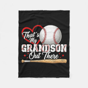 Thats Grandson Out There Gift Women Baseball Fleece Blanket