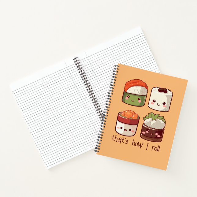 That's How I Roll Cute Kawaii Sushi Notebook (Inside)