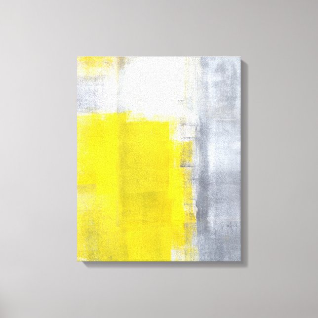 'That's It' Grey and Yellow Abstract Art Canvas Print (Front)