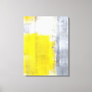 'That's It' Grey and Yellow Abstract Art Canvas Print