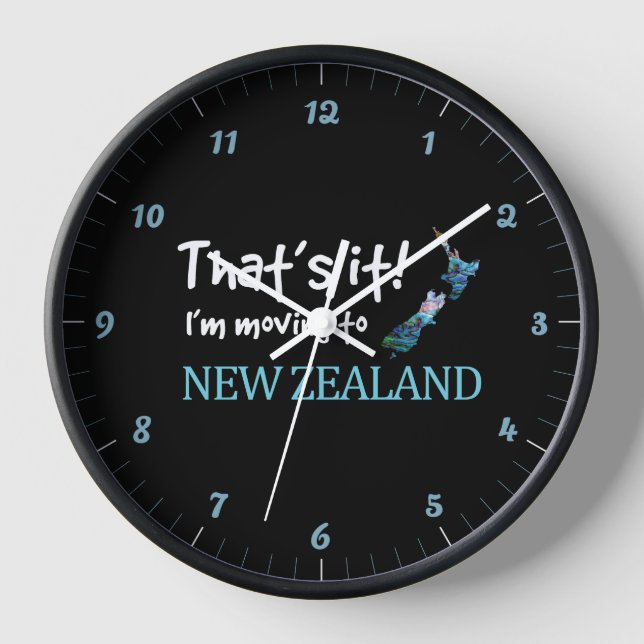 THAT'S IT MOVING TO NEW ZEALAND KIWI PAUA CLOCK (Front)