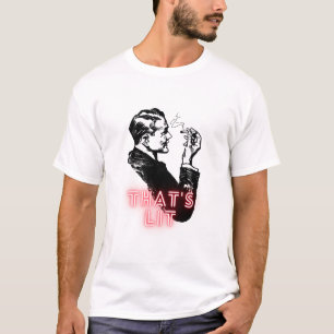 That's Lit - Retro Vintage Smoker Guy- Funny T-Shirt