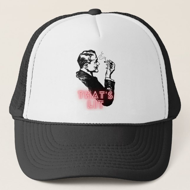 That's lit - Vintage Smoker - Funny Trucker Hat (Front)