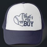 Thats My Boy Custom Baseball Mum Softball Mama  Trucker Hat<br><div class="desc">Show your team spirit in style with this Custom Baseball Mum trucker hat with Number! Perfect for game days,  proud sports mamas,  and personalised support for your favourite player.</div>