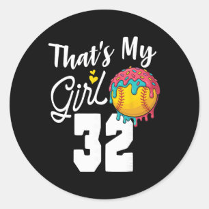 That's My Boy Softll 32 Number Mom Dad Number #32 Classic Round Sticker