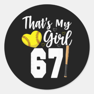 That's My Girl Number #67 Softll Number 67  Classic Round Sticker