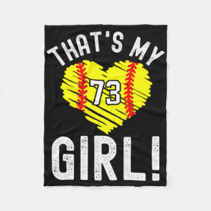 That's My Girl Vintage Number #73 Heart Softll Mom Fleece Blanket