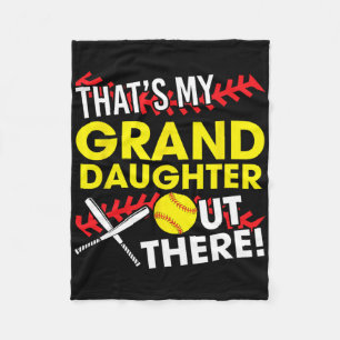 That's My Grand Daughter Out There Funny Softll Gr Fleece Blanket