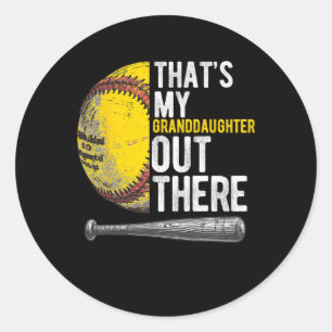 That's My Granddaughter Out There Softll Grandpa Classic Round Sticker