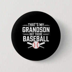 Thats My Grandson Out Baseball Grandma Mothers Day 6 Cm Round Badge