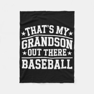 Thats My Grandson Out Baseball Grandma Mothers Day Fleece Blanket