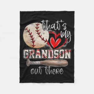 That's My Grandson Out There Baseball  Fleece Blanket