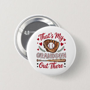 That's My Grandson Out There Baseball Grandma 6 Cm Round Badge