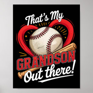 Thats My Grandson Out There Baseball Grandma Baseb Poster