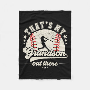 That's My Grandson Out There Baseball Grandma Gran Fleece Blanket