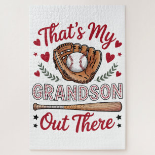 That's My Grandson Out There Baseball Grandma Jigsaw Puzzle