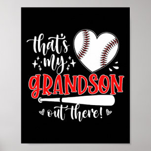 That's My Grandson Out There Baseball Grandma Men  Poster