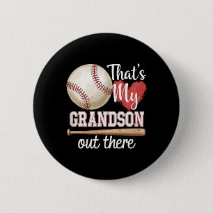 That's My Grandson Out There Baseball Grandma Moth 6 Cm Round Badge