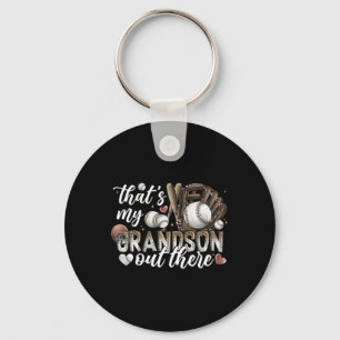 That's My Grandson Out There Baseball Grandma Moth Key Ring