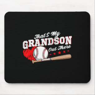 That's My Grandson Out There Baseball Grandma Moth Mouse Mat