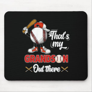 That's My Grandson Out There Baseball Grandma Moth Mouse Mat