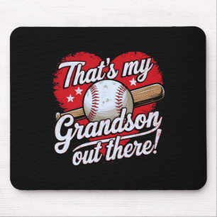 That's My Grandson Out There Baseball Grandma Moth Mouse Mat