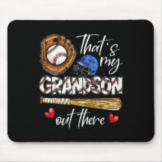 That's My Grandson Out There Baseball Grandma Moth Mouse Mat