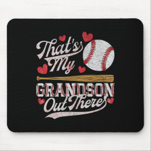 That's My Grandson Out There Baseball Grandma Moth Mouse Mat