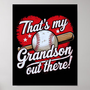 That's My Grandson Out There Baseball Grandma Moth Poster