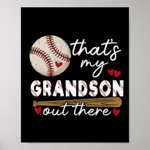 That's My Grandson Out There Baseball Grandma Moth Poster