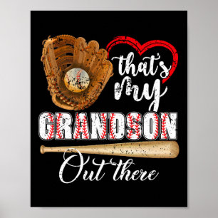That's My Grandson Out There Baseball Grandma Moth Poster