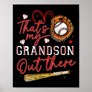 That's My Grandson Out There Baseball Grandma Moth Poster