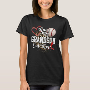 That's My Grandson Out There Baseball Grandma Moth T-Shirt