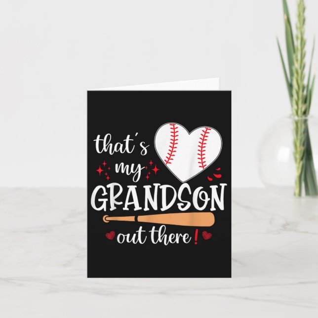 Thats My Grandson Out There Baseball Grandma Mothe Card (Front)
