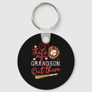 Thats My Grandson Out There Baseball Grandma Mothe Key Ring