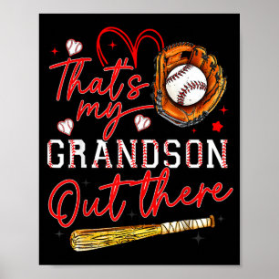 Thats My Grandson Out There Baseball Grandma Mothe Poster