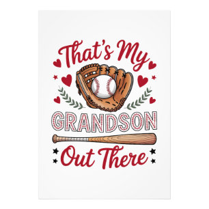 That's My Grandson Out There Baseball Grandma  Photo Print
