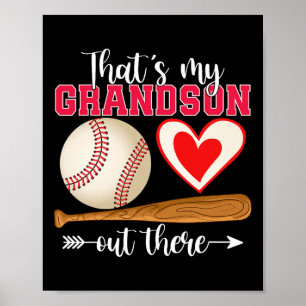 That's My Grandson Out There Baseball Mother's Day Poster