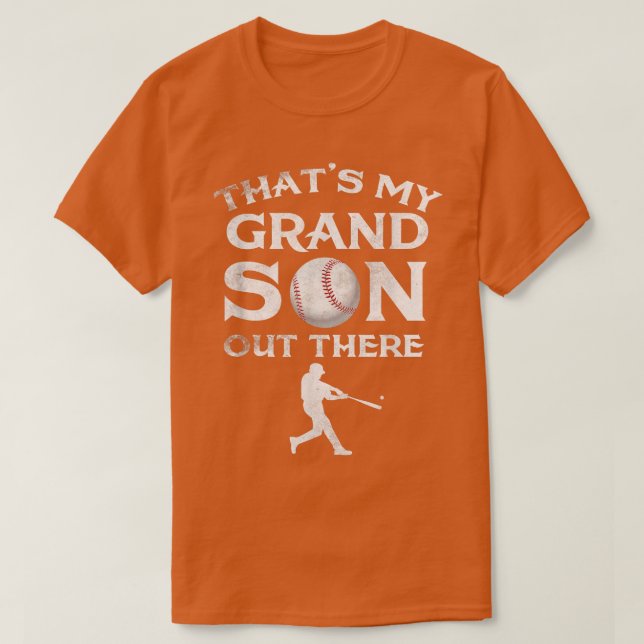 That's My Grandson Out There Baseball  Papa Tee Mi (Design Front)