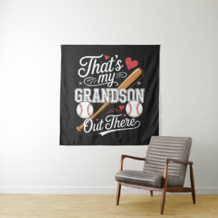 That's My Grandson Out There Baseball Tapestry