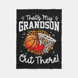That's my grandson out there basketball game day fleece blanket