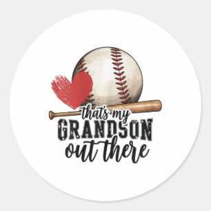 That's My Grandson Out There Bysebyll Grandma Moth Classic Round Sticker