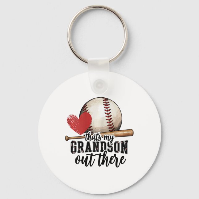 That's My Grandson Out There Bysebyll Grandma Moth Key Ring (Front)